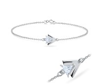 CZ Triangle Silver Bracelet BRS-429